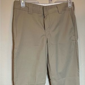 Dickies Brand Flex Slim Taper Khaki Colored Pants Size 33x32 Great Condition